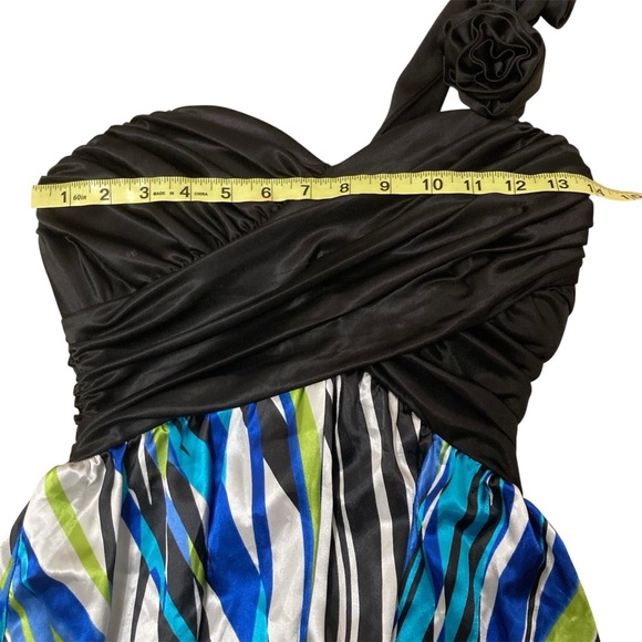 Vintage Y2K Blue One Shoulder Cocktail Dress, Prom, Homecoming, 2000’s Juniors 5 - Picture 9 of 11